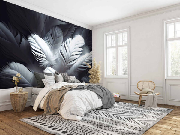 Fototapeta Fototapeta Měkké bílé peří v jemných vrstvách. (SKU: u73689)