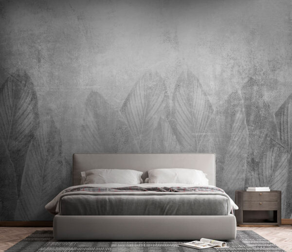 Fototapeta Vzor texturovaných listů ve stupních šedi