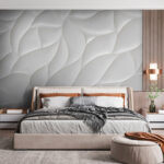 Fototapeta Bílý povrch se zvlněnými liniemi