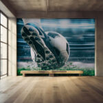 Fototapeta Fotbalová bota udeří do míče.