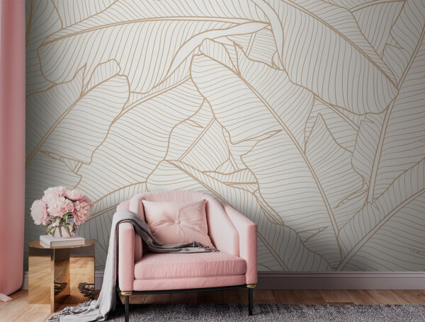 Vzor listů s elegantními liniemi Fototapeta Vzor listů s elegantními liniemi
