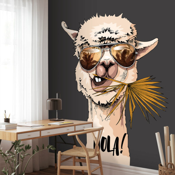 Lama chillin’ s chladnými odstíny Fototapeta Lama chillin’ s chladnými odstíny