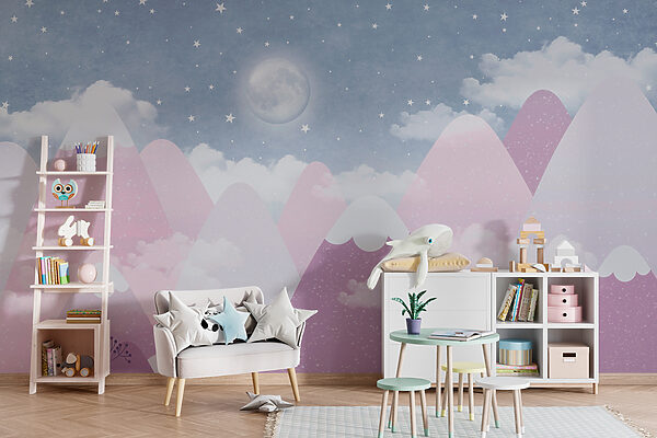 Měsíc v úplňku na obloze Fototapeta Měsíc v úplňku na obloze