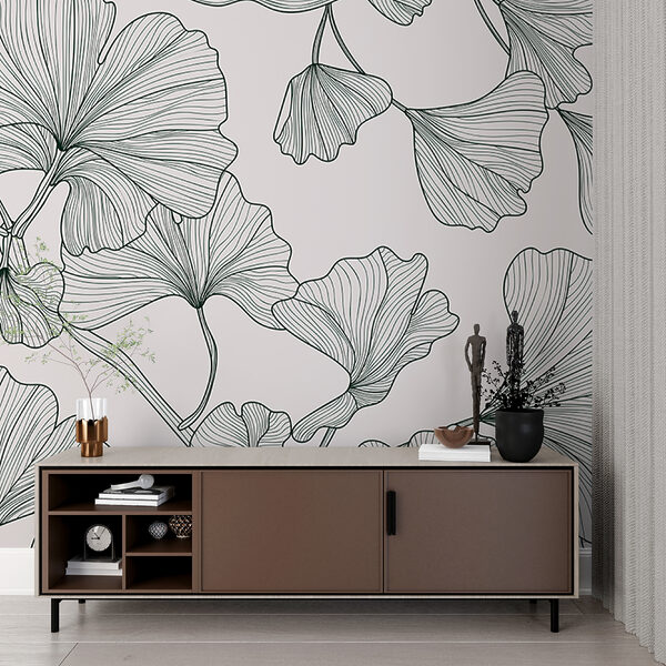 Fototapeta Fototapeta Elegantní vzor listů ginkga (SKU: w00328v2)