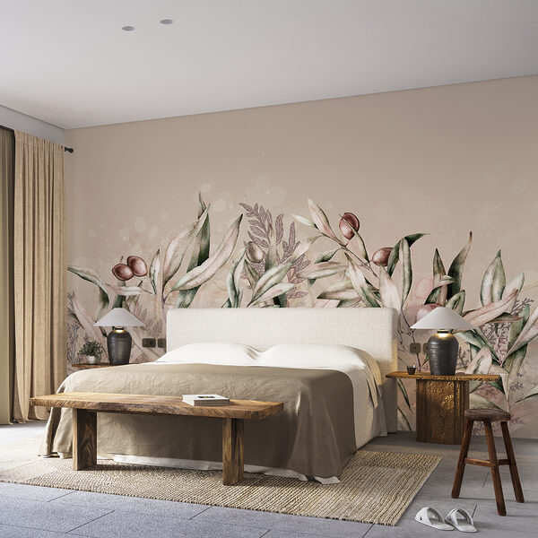 Olivové větve v tlumených barvách Fototapeta Olivové větve v tlumených barvách