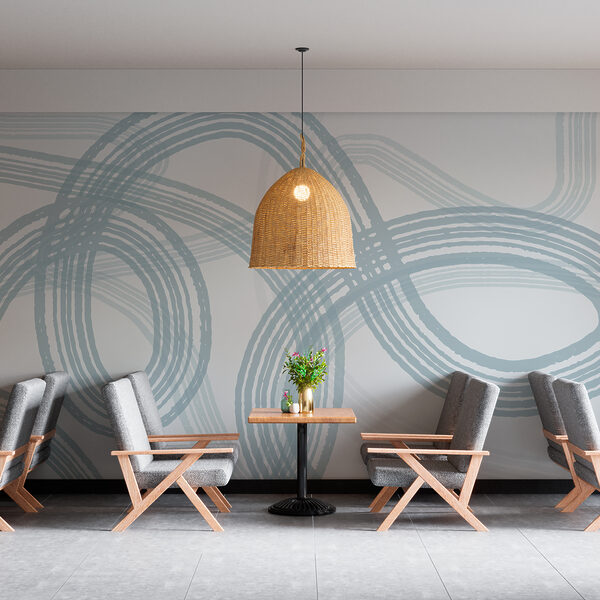 Abstraktní překrývající se vzor zakřivených čar Fototapeta Abstraktní překrývající se vzor zakřivených čar