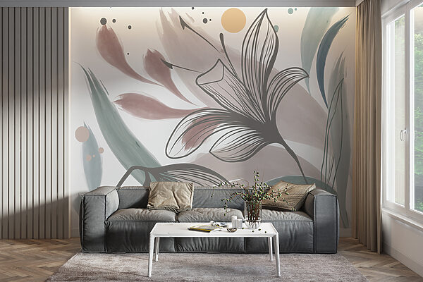 Abstraktní květinová elegance v pastelových odstínech Fototapeta Abstraktní květinová elegance v pastelových odstínech
