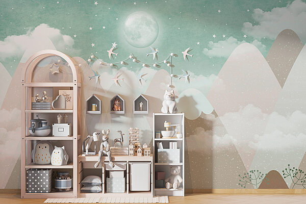 Fototapeta Měsíc a hvězdy na obloze