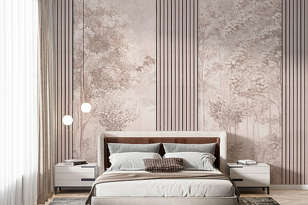 Fototapeta Strom s listy v mlžném lese