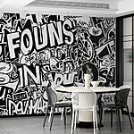 Fototapeta Černobílé graffiti