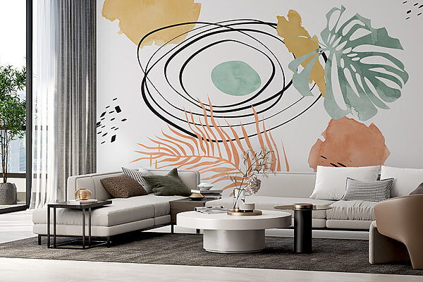 Abstraktní botanický akvarelový design Fototapeta Abstraktní botanický akvarelový design