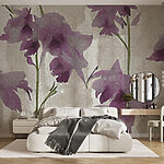 Fototapeta Fialové květy na bílém pozadí