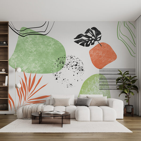 Zelené a oranžové umění Fototapeta Zelené a oranžové umění
