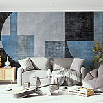 Fototapeta Černá a modrá a bílá umělecká díla