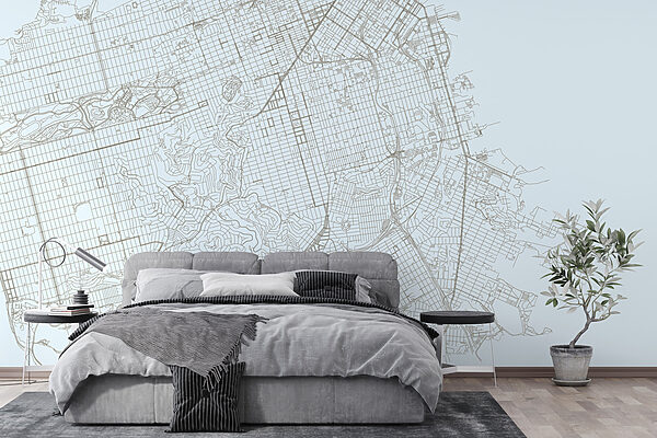 Mapa města Fototapeta Mapa města