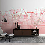 Fototapeta Červená kresba města