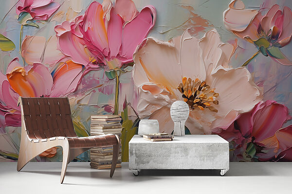 Fototapeta Malba květin na plátně