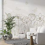 Fototapeta Kresba květin a motýlů