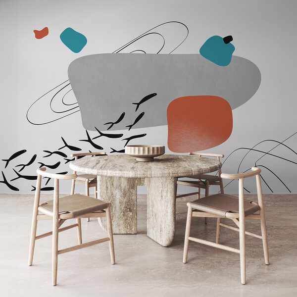 Skupina ryb plovoucích v oceánu Fototapeta Skupina ryb plovoucích v oceánu