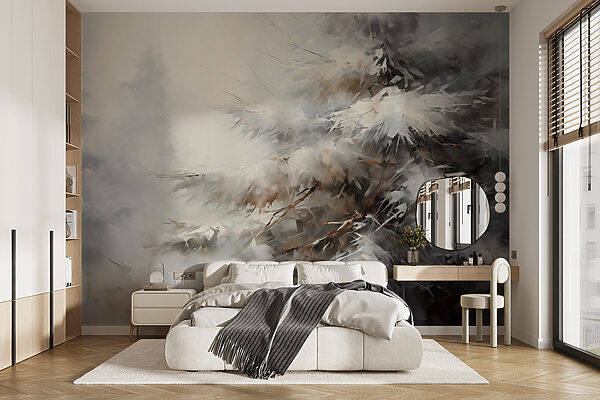 Zasněžené větve stromů Fototapeta Zasněžené větve stromů