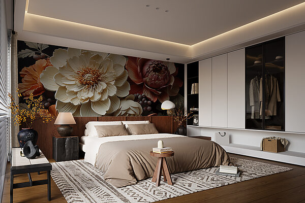 Wall murals Paper flowers bloom in endless elegance Fototapeta Wall murals Paper flowers bloom in endless elegance