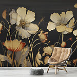 Fototapeta Wall murals Elegant blossoms on dark backdrop.