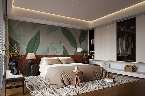 Wall murals Pattern of green leaves Fototapeta Wall murals Pattern of green leaves