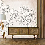 Fototapeta Wall murals Drawing of flowers on a white background
