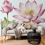 Fototapeta Wall murals Lotus blossoms bloom in serene waters.