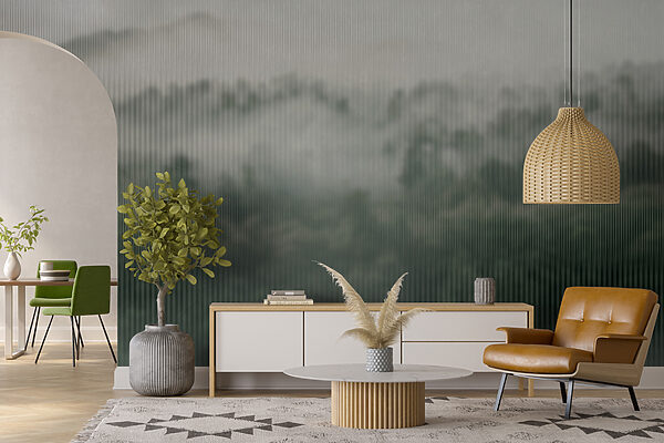 Fototapeta Fototapeta Mlžný les se stromy (SKU: w01678)