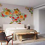 Fototapeta Mapa Ukrajiny s květinami