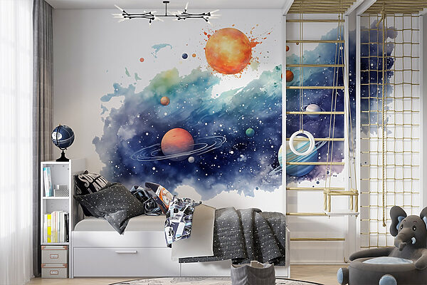 Planety na obloze s planetami Fototapeta Planety na obloze s planetami