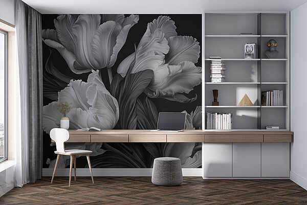 Elegantní tulipány v jednobarevných tónech Fototapeta Elegantní tulipány v jednobarevných tónech