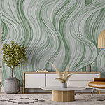 Fototapeta Zelený a bílý vlnitý vzor