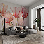 Fototapeta Skupina růžových tulipánů