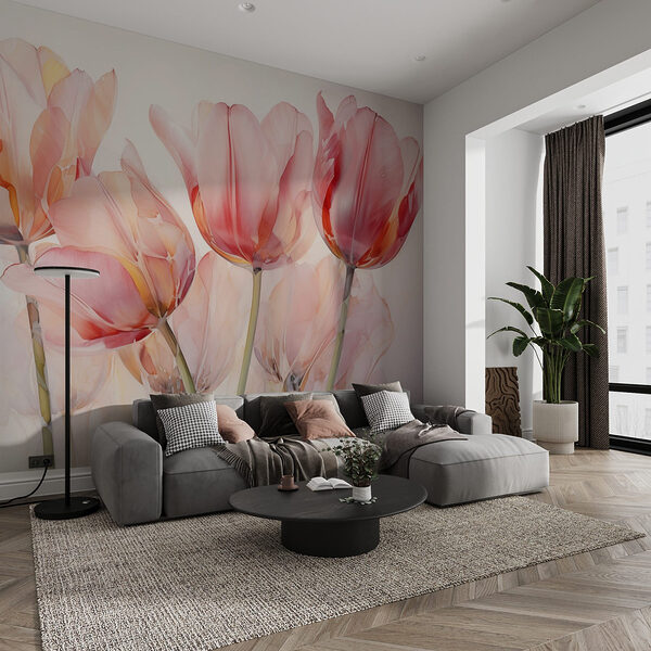 Skupina růžových tulipánů Fototapeta Skupina růžových tulipánů