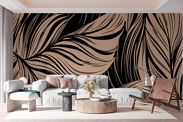 Plynulé linie elegantních listů Fototapeta Plynulé linie elegantních listů