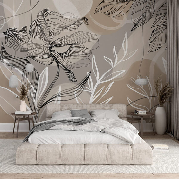 Jemný design květinových linií Fototapeta Jemný design květinových linií