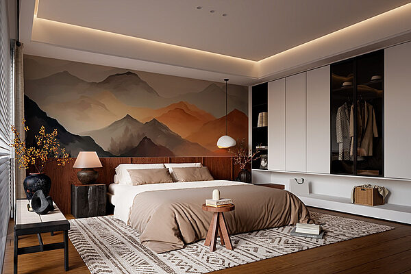 Fototapeta Malba hor v mlze