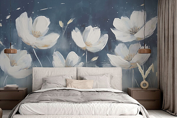 Fototapeta Malba bílých květin