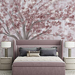 Fototapeta Malba stromu s růžovými listy