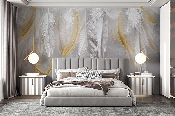 Fototapeta Měkké peří se ladně snáší dolů