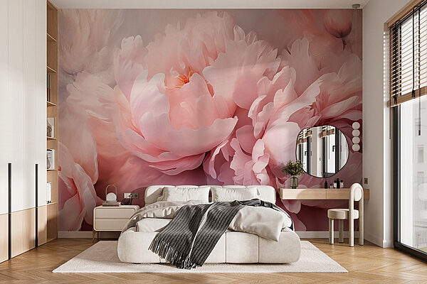 Fototapeta Jemné růžové okvětní lístky v něžném květu