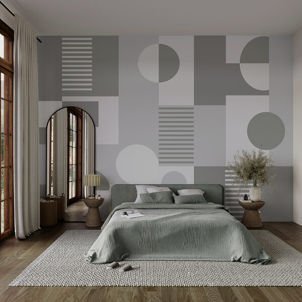 Šedobílý geometrický vzor Fototapeta Šedobílý geometrický vzor