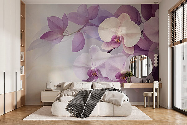 Jemné fialové orchideje v jemných odstínech Fototapeta Jemné fialové orchideje v jemných odstínech