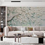 Fototapeta Bílý strom s listy