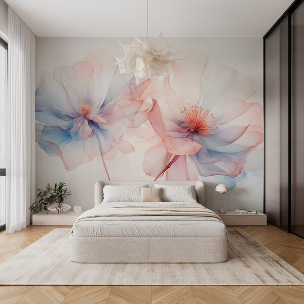 Jemná pastelová květinová elegance Fototapeta Jemná pastelová květinová elegance