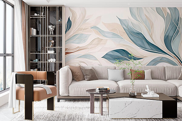 Uklidňující abstraktní vzory listů Fototapeta Uklidňující abstraktní vzory listů