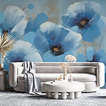 Fototapeta Malba modrých květin