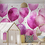 Fototapeta Skupina fialových a bílých balónků